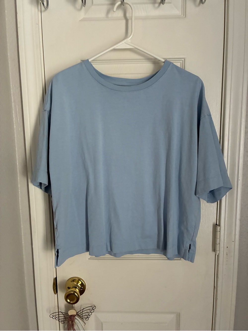 LOFT Pale Blue Boxy Short Sleeve Tee